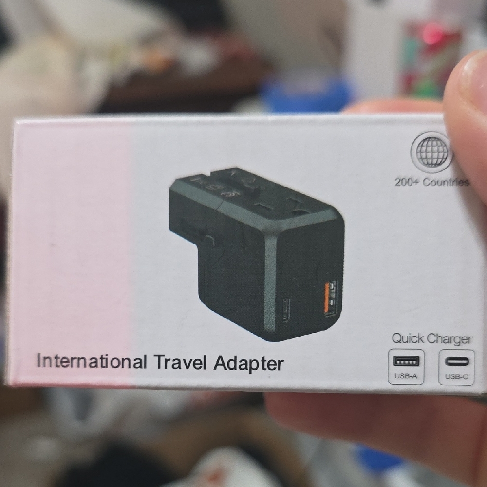 Universal Black Travel Adapter with USB Ports
